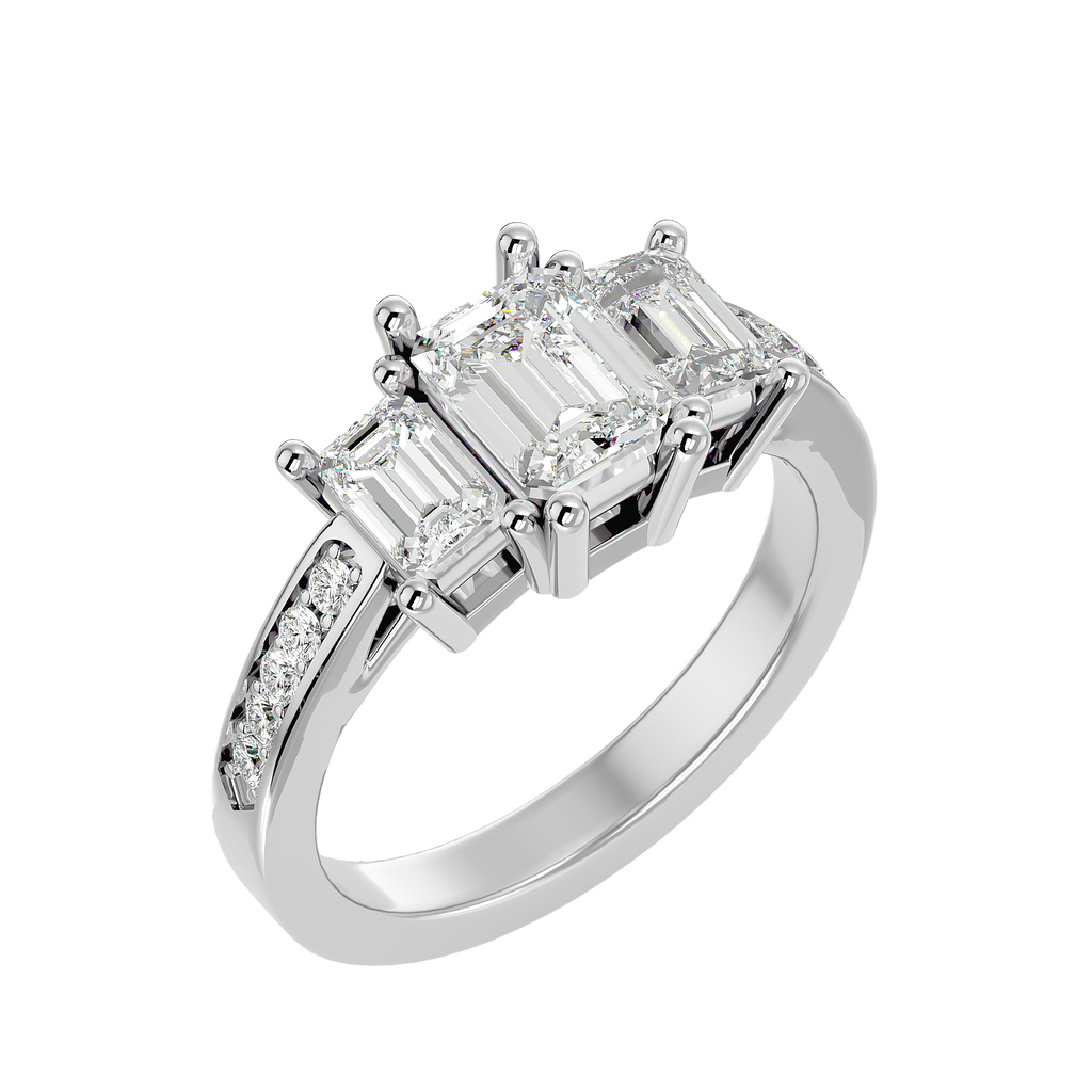 Aiyana Lab Grown Three-Stone Diamond Ring – Ethical & Graceful Design