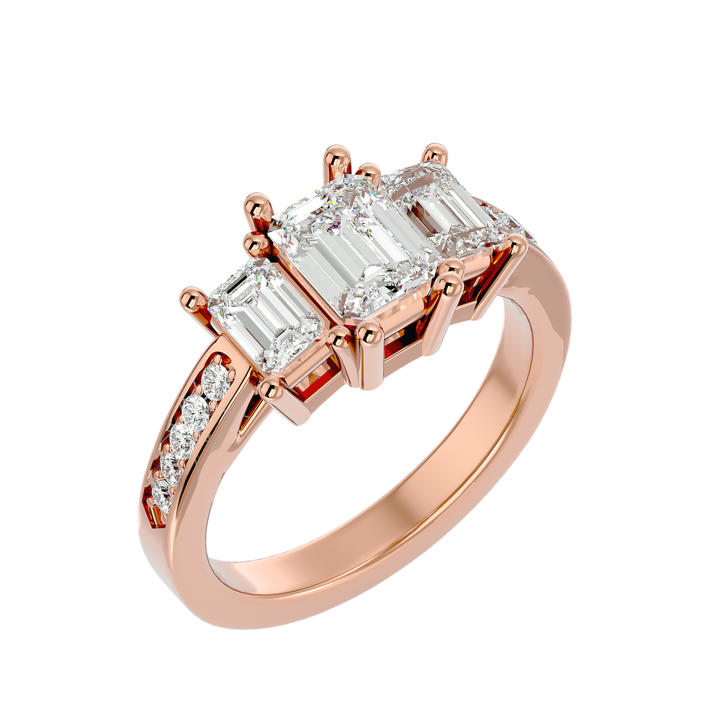 Aiyana Lab Grown Three-Stone Diamond Ring – Ethical & Graceful Design