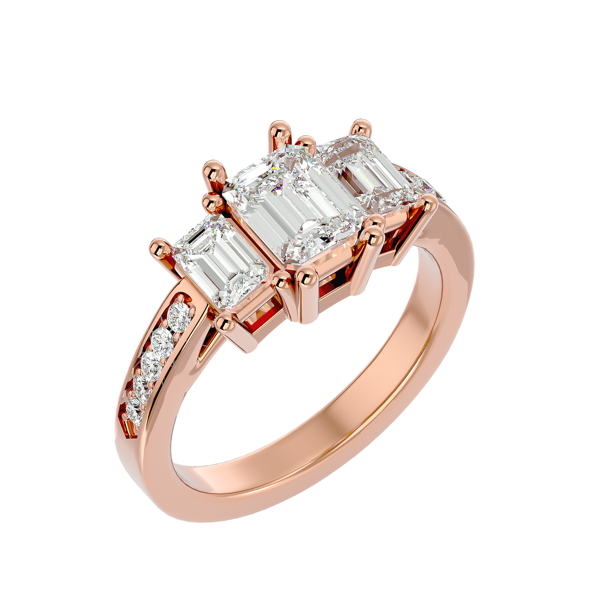 Aiyana Lab Grown Three-Stone Diamond Ring – Ethical & Graceful Design