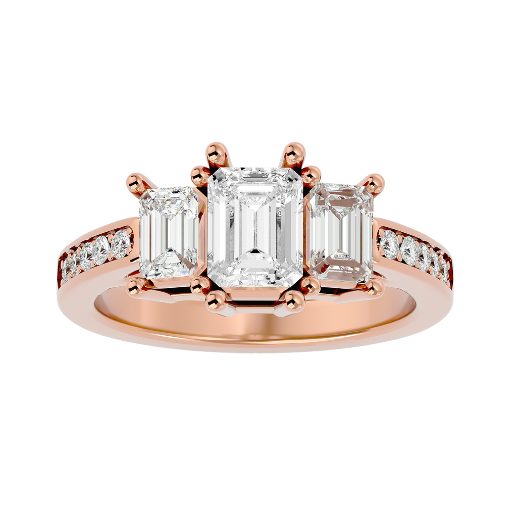 Aiyana Lab Grown Three-Stone Diamond Ring – Ethical & Graceful Design