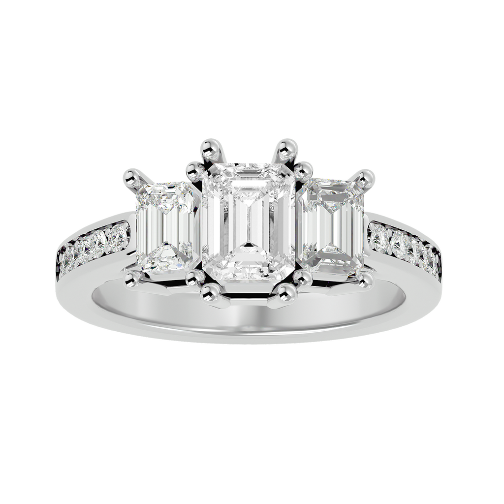 Aiyana Lab Grown Three-Stone Diamond Ring – Ethical & Graceful Design