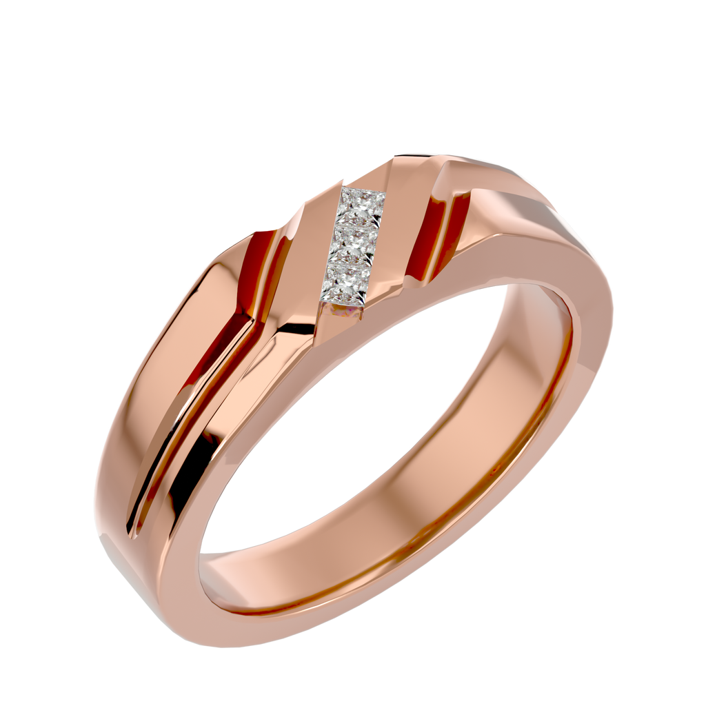 Alyssa Diamond Mens Studded Ring