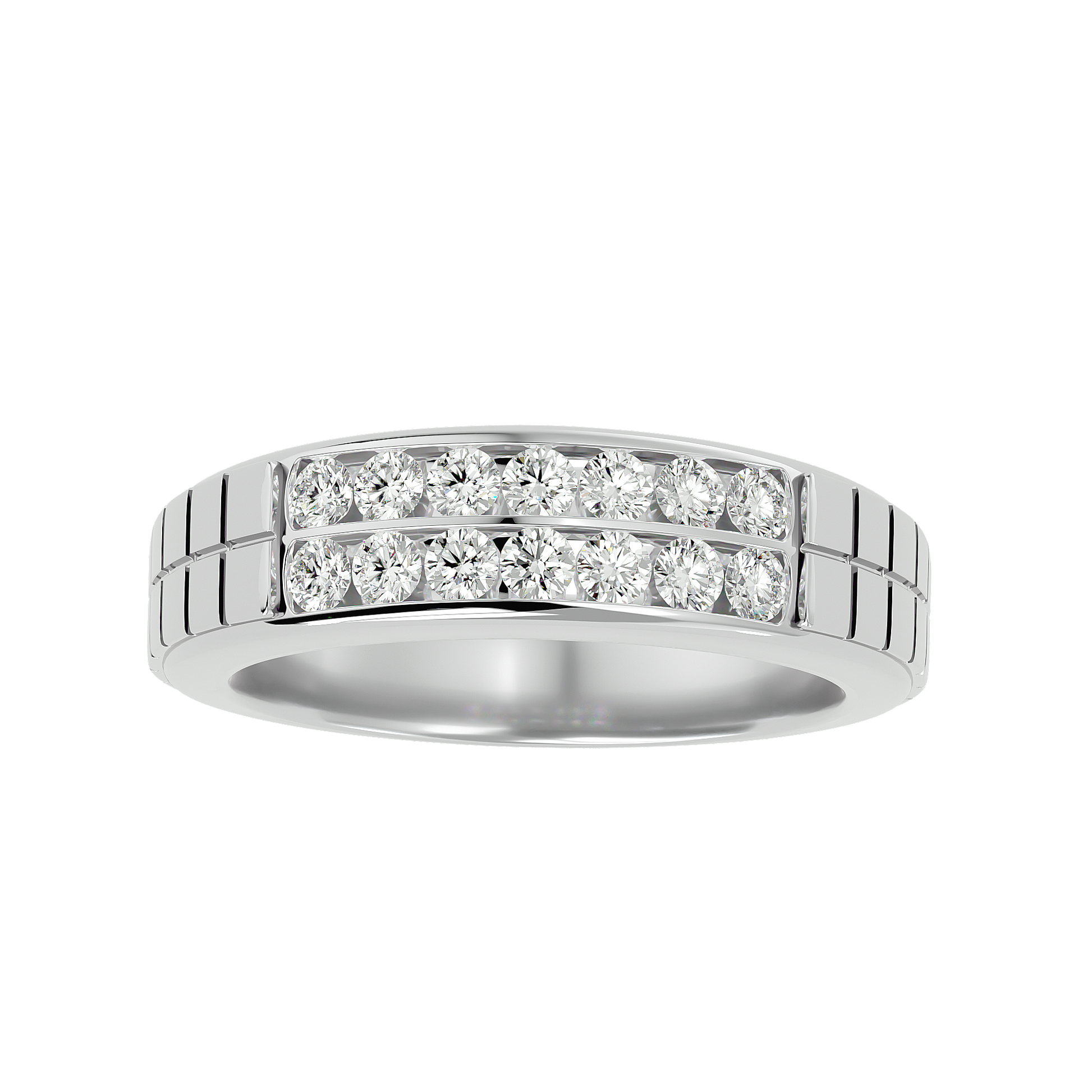 Meredith Diamond Mens Studded Ring