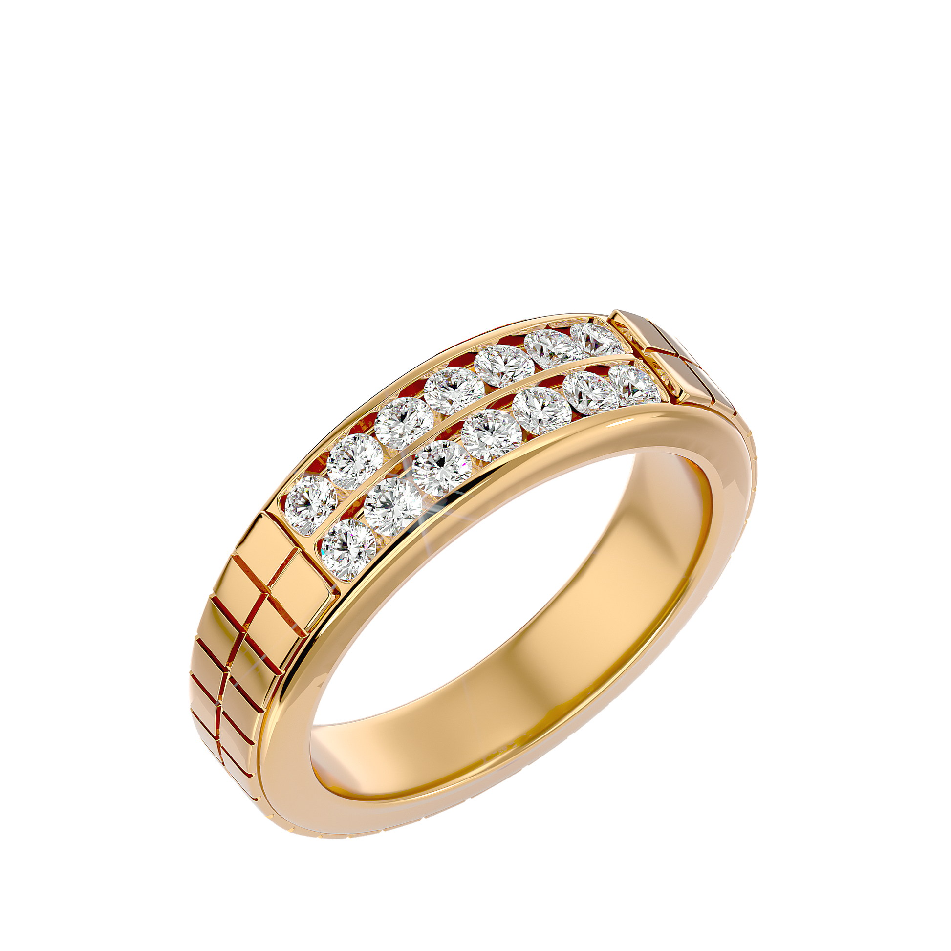 Meredith Diamond Mens Studded Ring