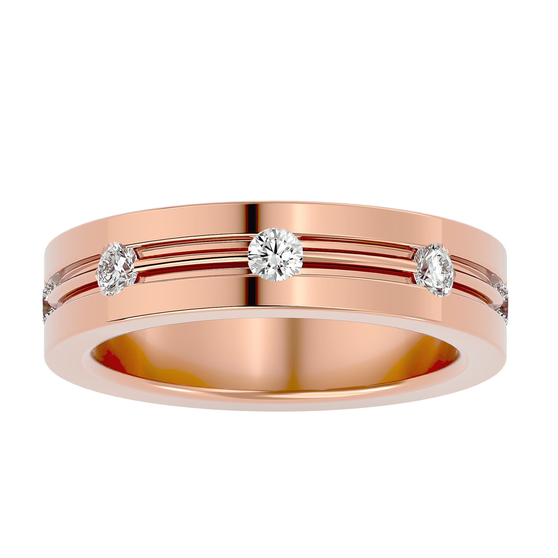 Ava Diamond Mens Studded Ring