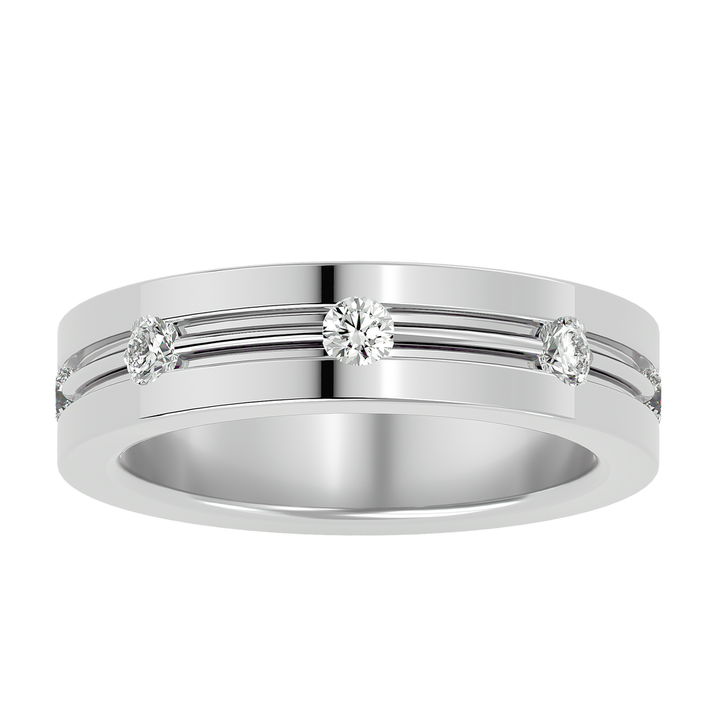 Ava Diamond Mens Studded Ring