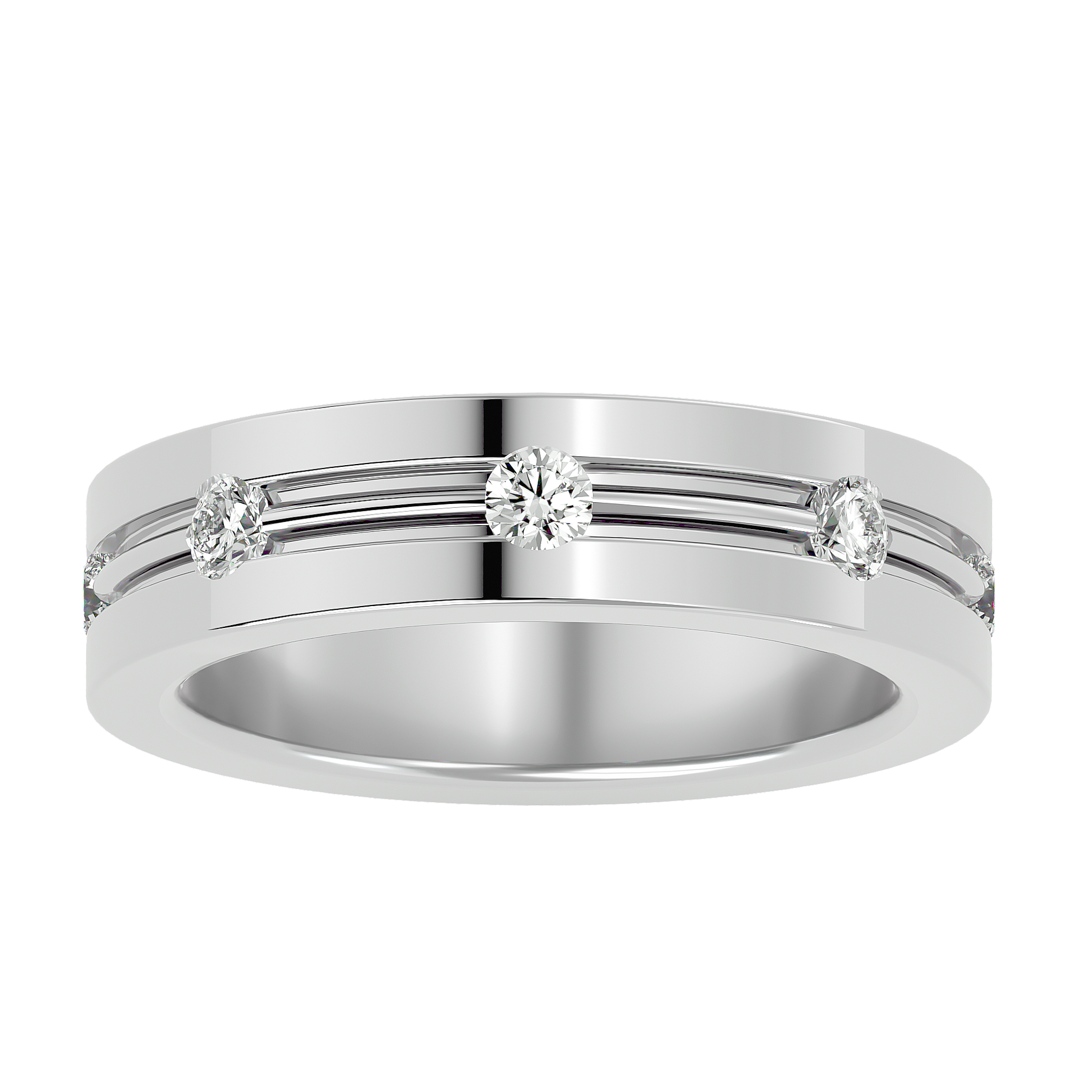 Ava Diamond Mens Studded Ring