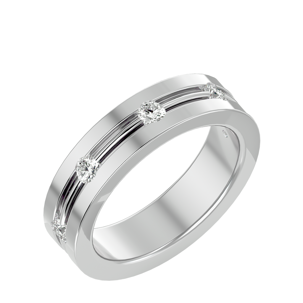 Ava Diamond Mens Studded Ring