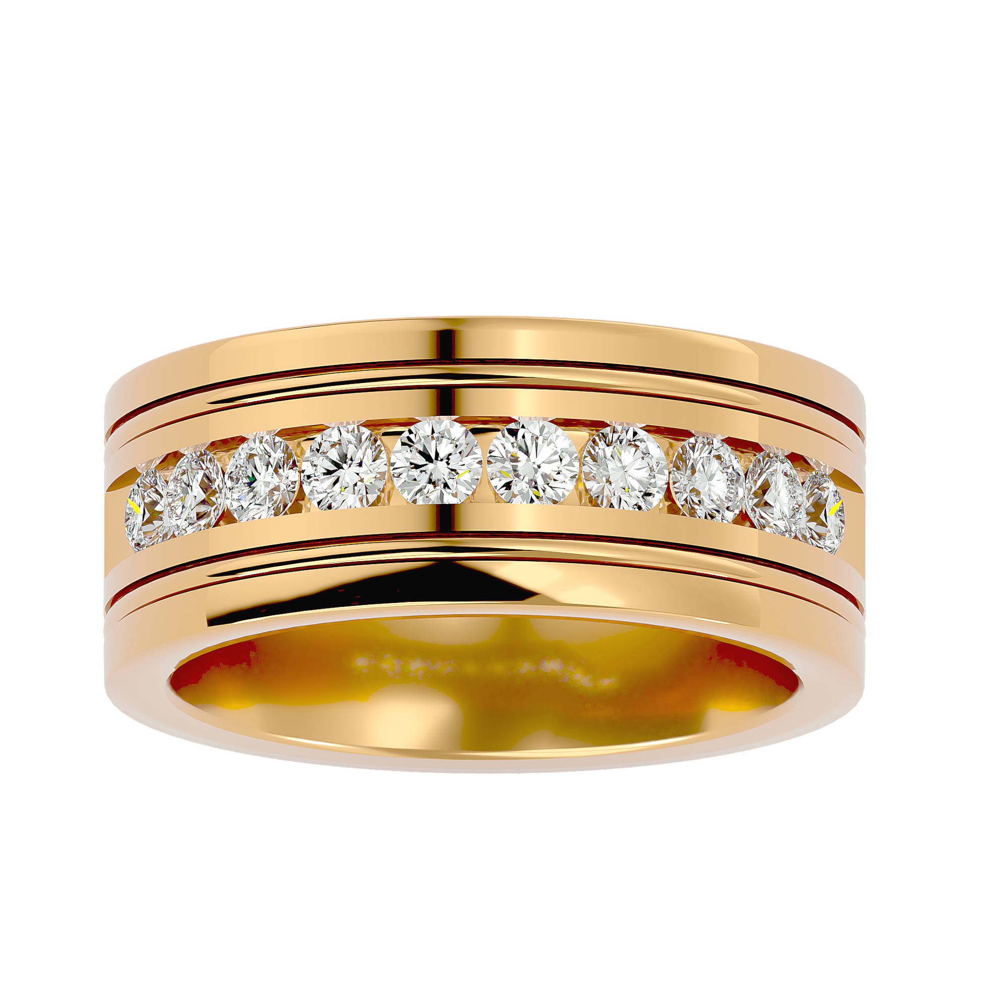 Aura Diamond Mens Studded Ring