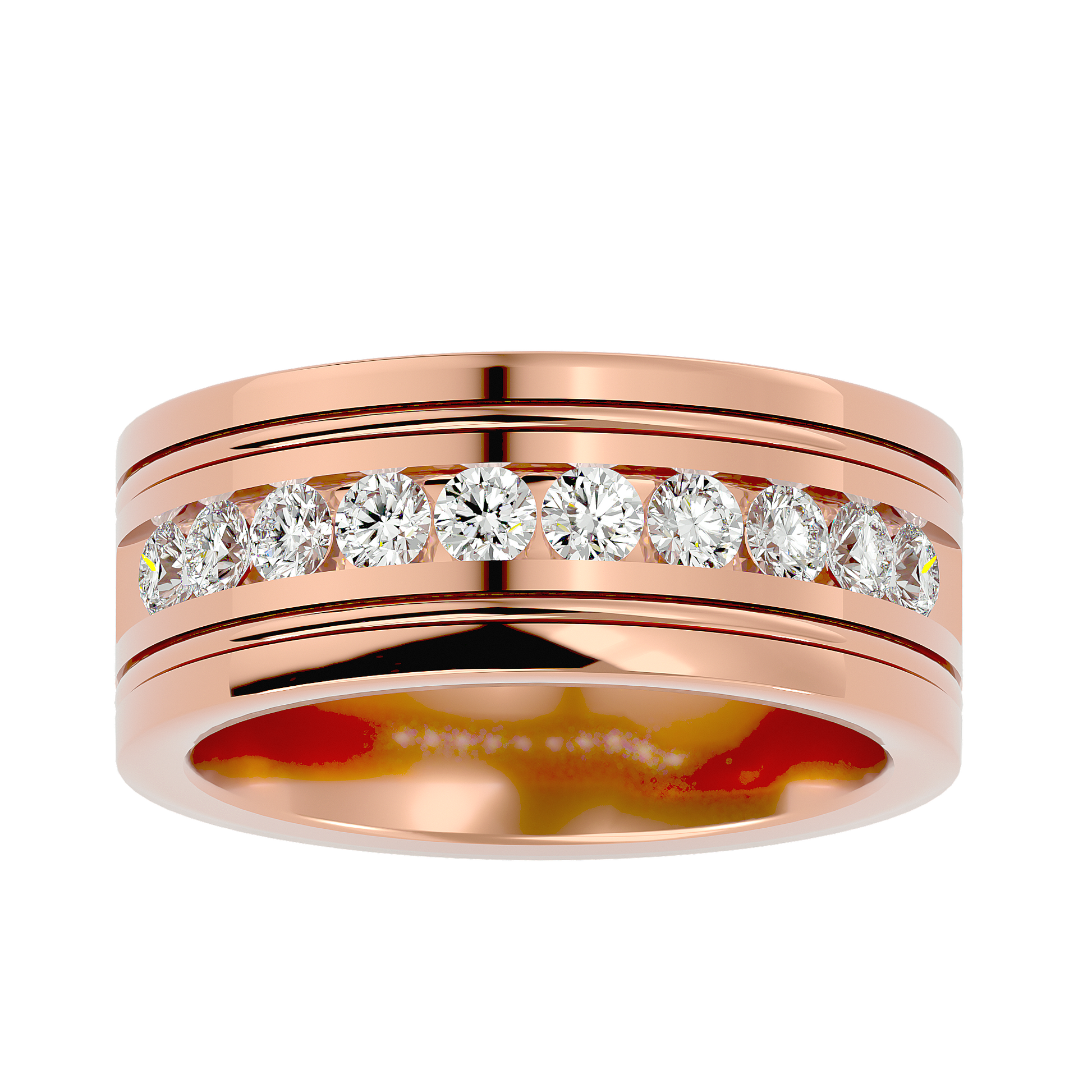 Aura Diamond Mens Studded Ring