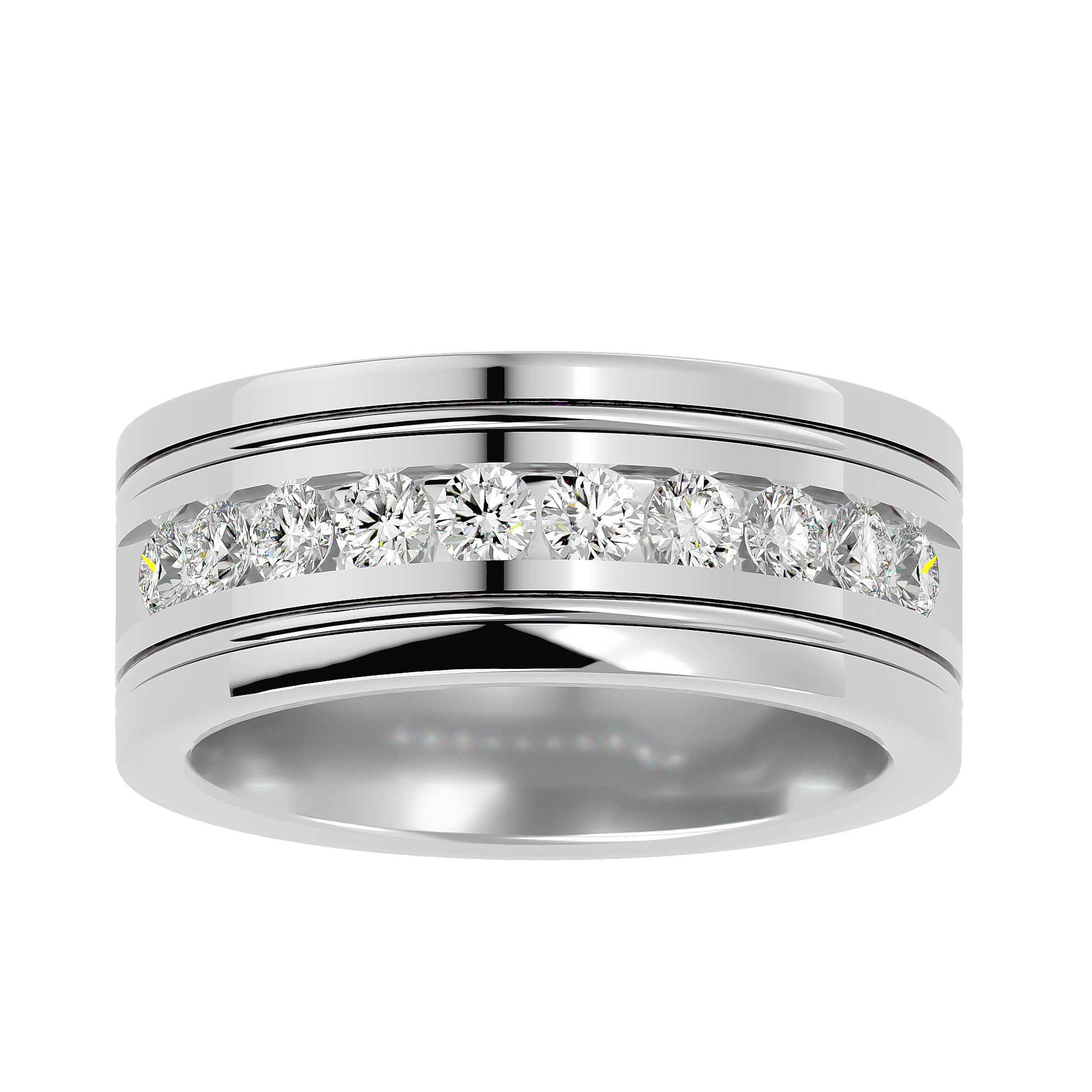 Aura Diamond Mens Studded Ring