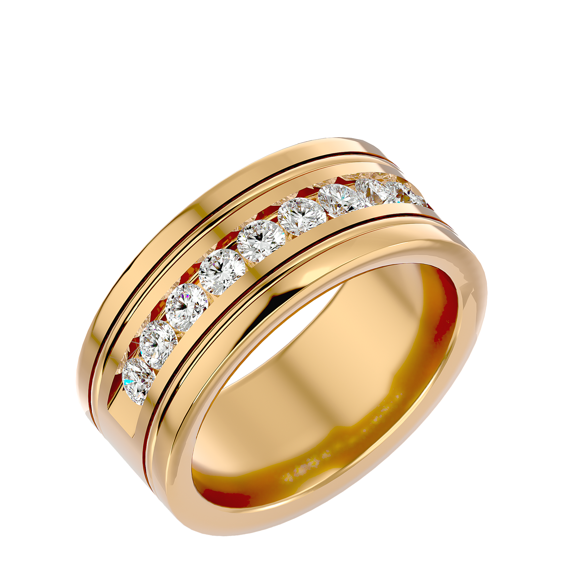 Aura Diamond Mens Studded Ring