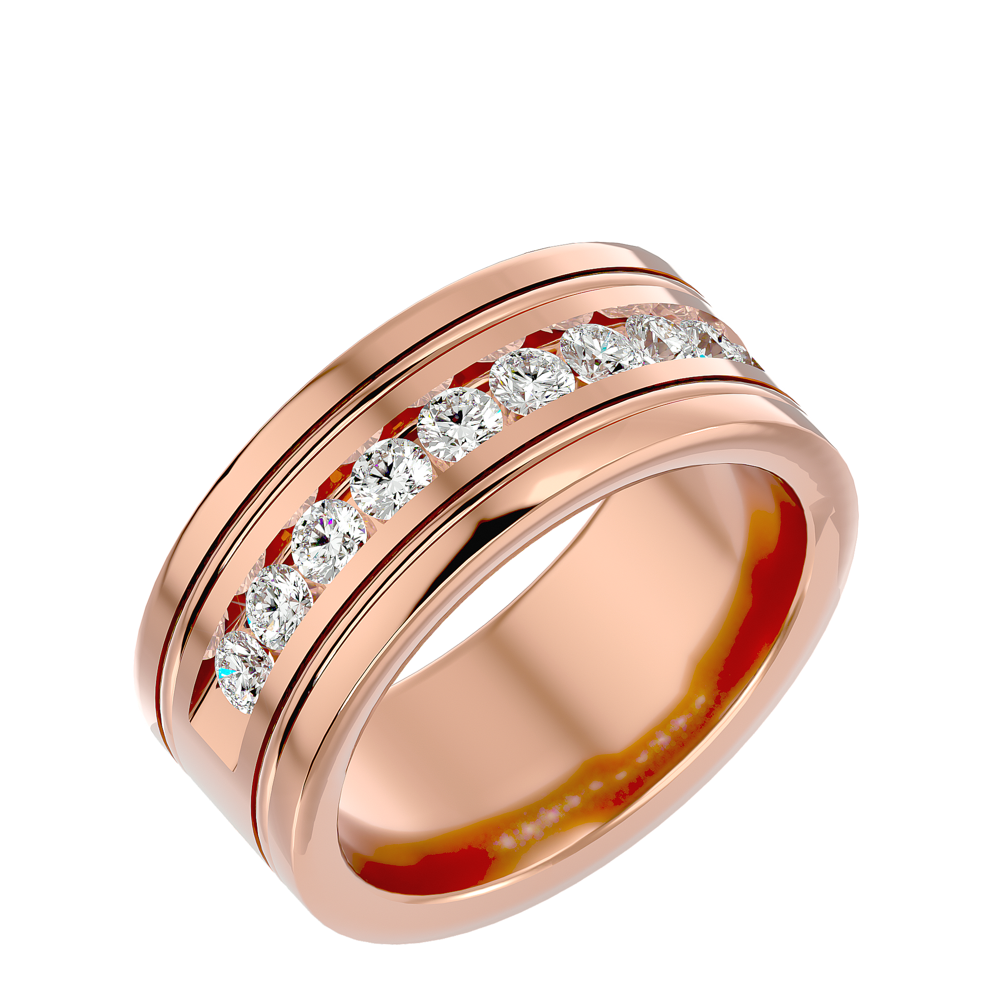 Aura Diamond Mens Studded Ring