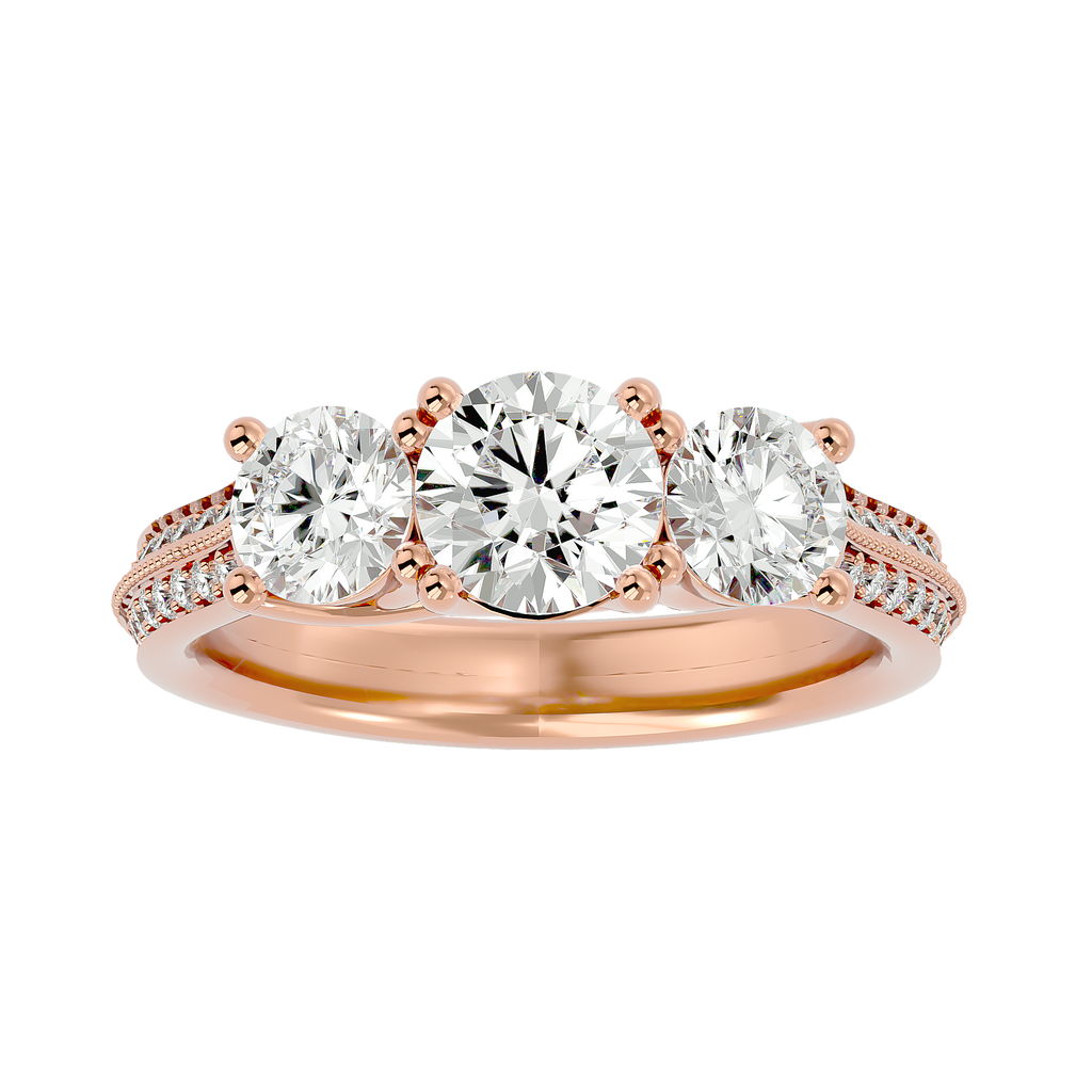 Azaria Lab Grown Three-Stone Diamond Ring – Elegant & Ethical