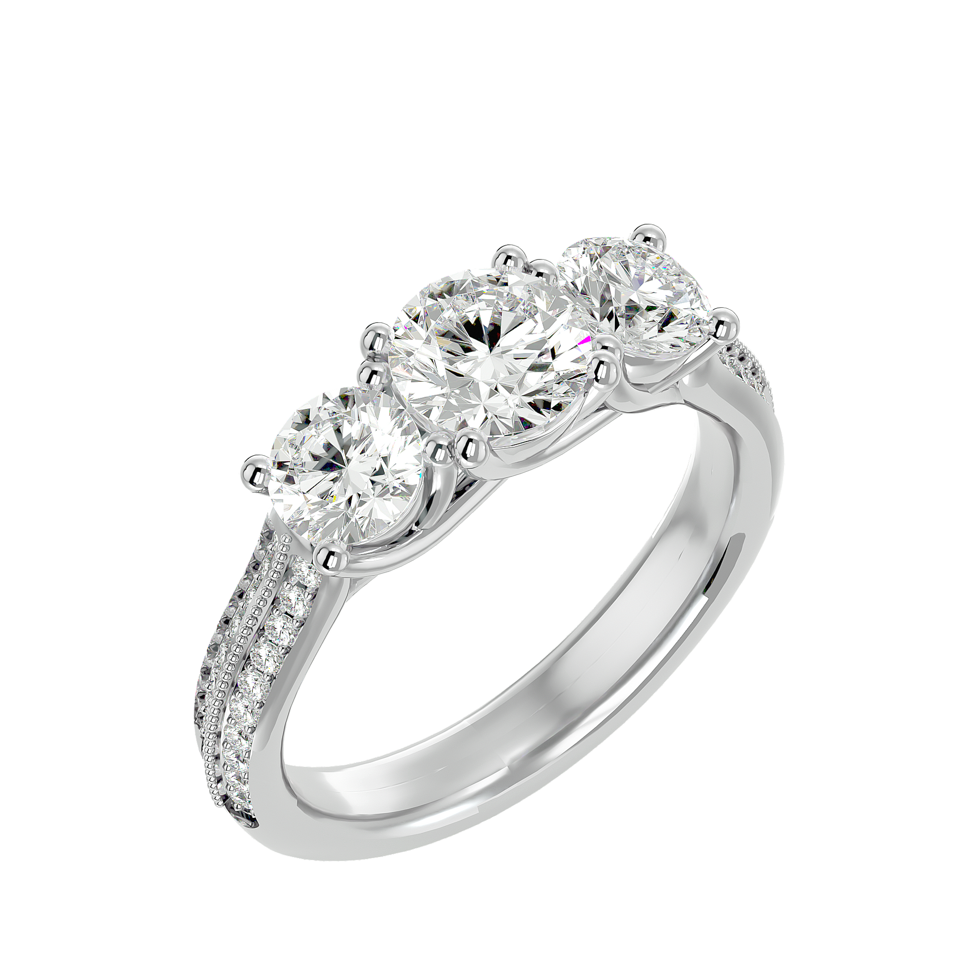 Azaria Lab Grown Three-Stone Diamond Ring – Elegant & Ethical