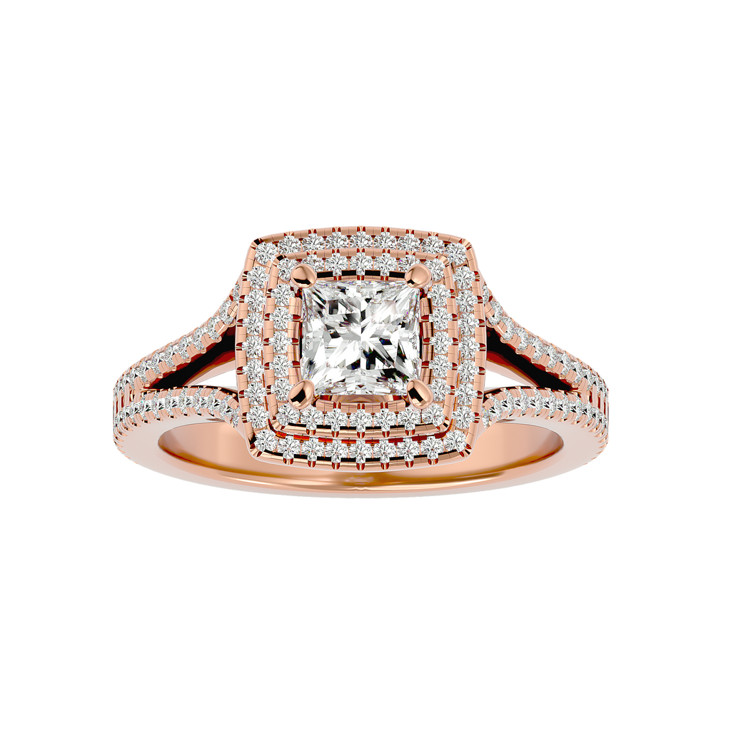 Zinnia Diamond Halo Ring