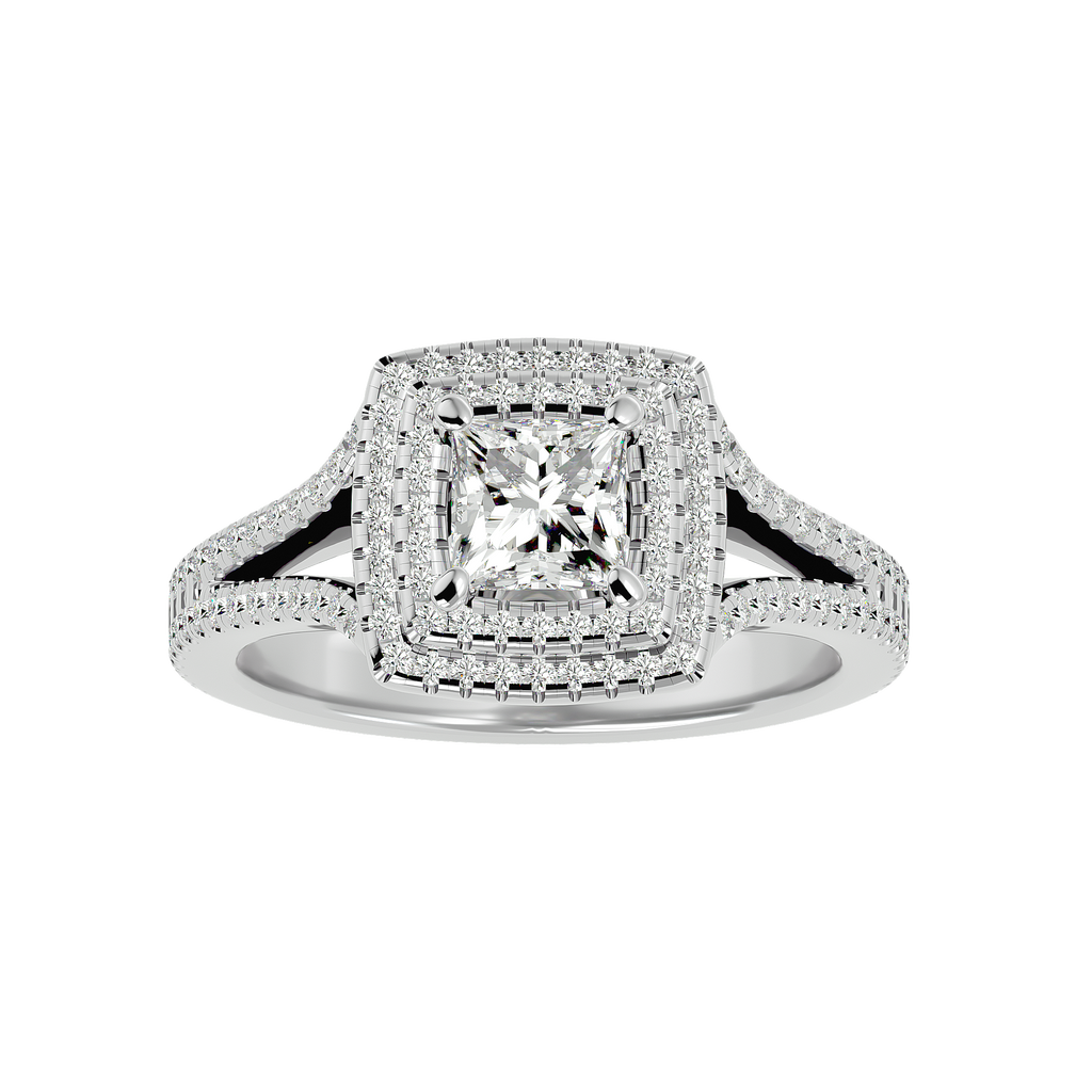 Zinnia Diamond Halo Ring