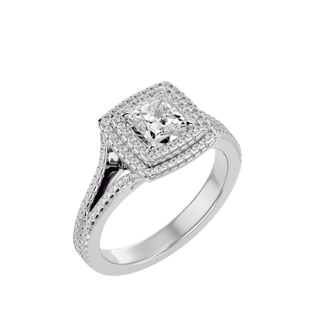 Zinnia Diamond Halo Ring
