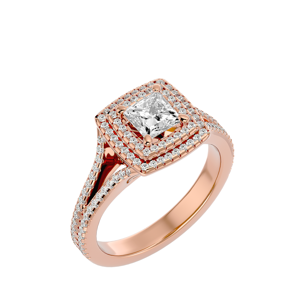 Zinnia Diamond Halo Ring