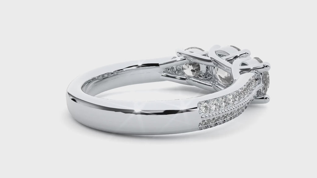 Azaria Lab Grown Three-Stone Diamond Ring – Elegant & Ethical