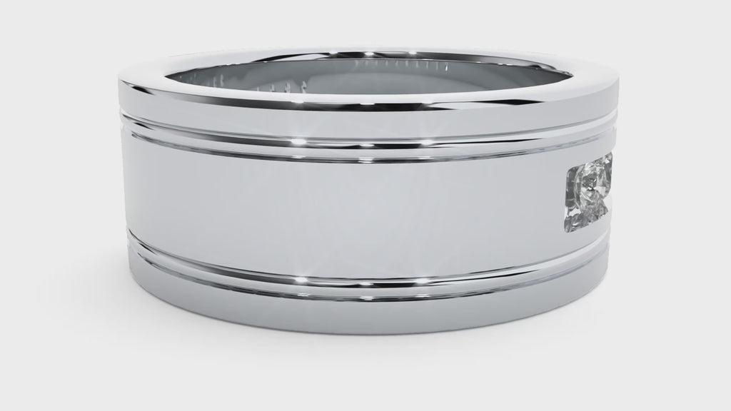 Aura Diamond Mens Studded Ring