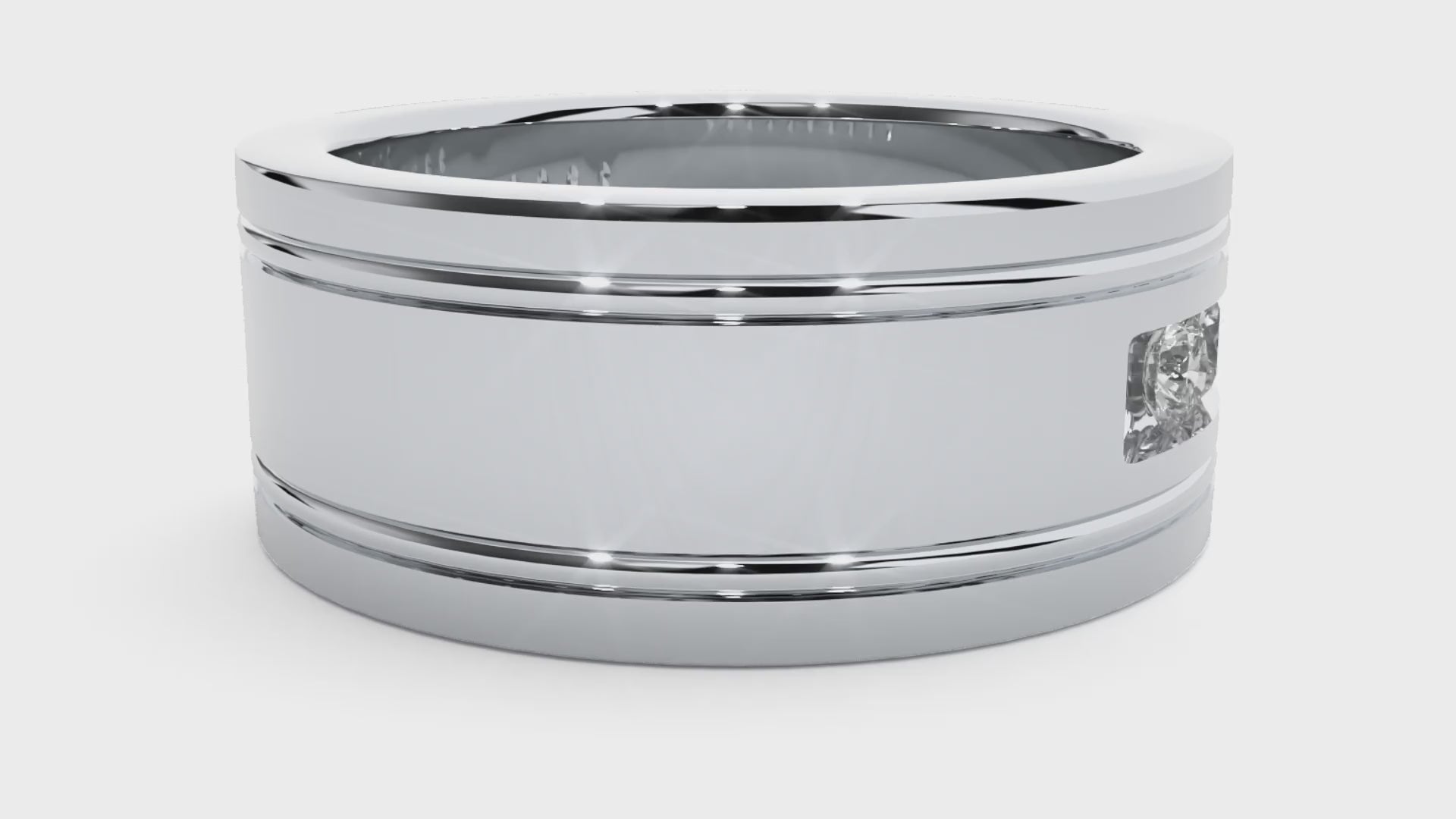 Aura Diamond Mens Studded Ring