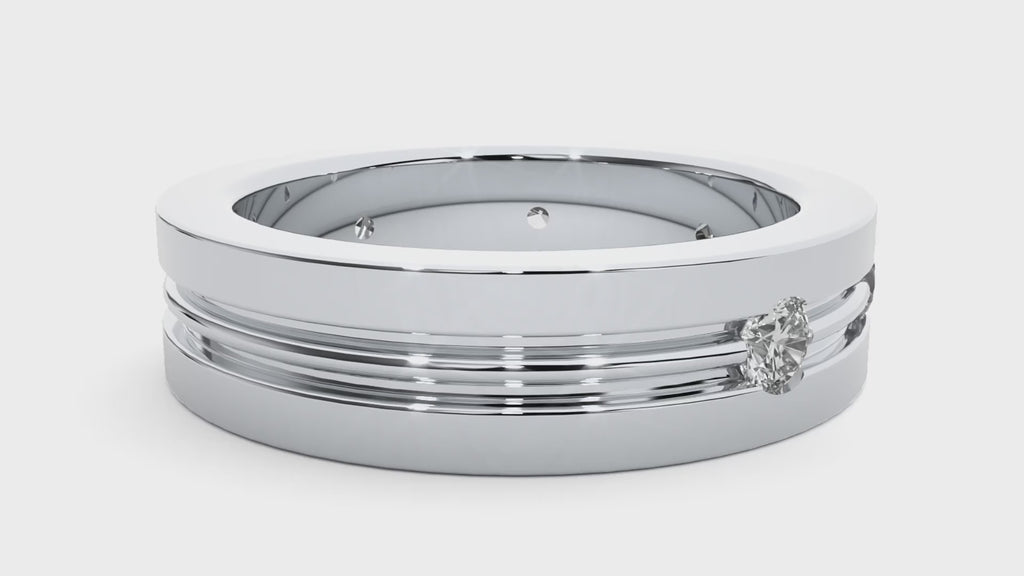 Ava Diamond Mens Studded Ring