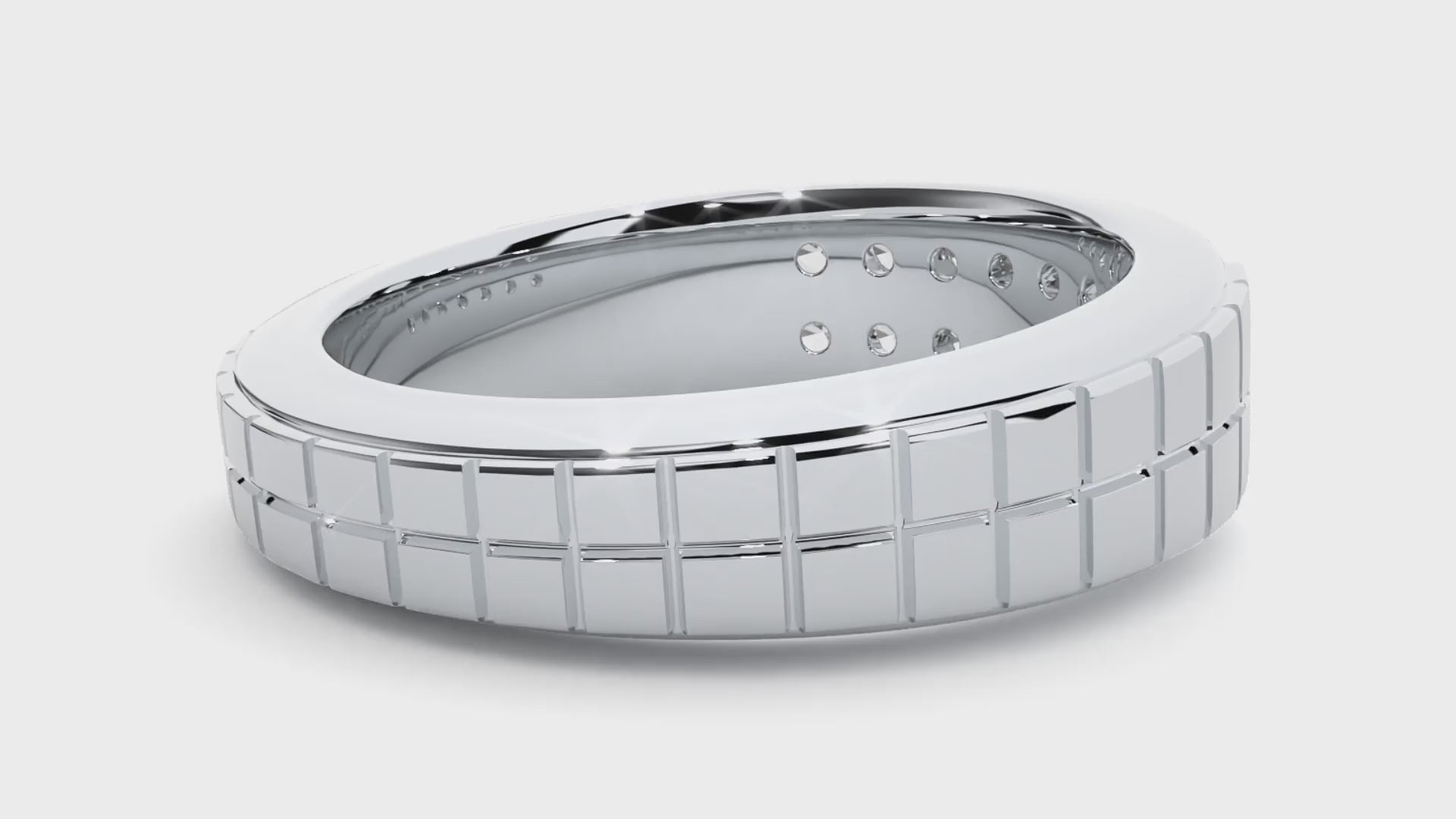 Meredith Diamond Mens Studded Ring