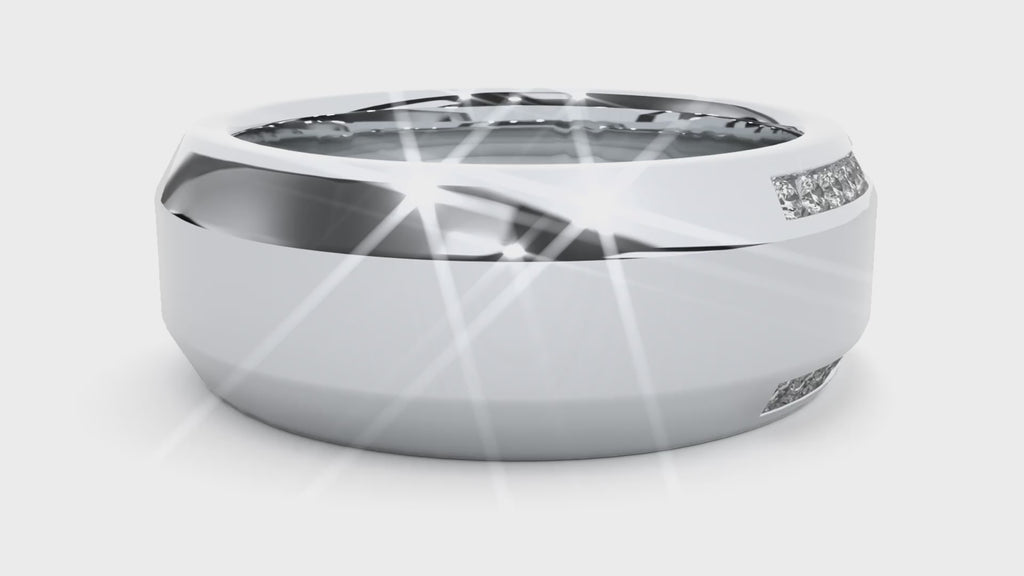 Lydia Diamond Mens Studded Ring