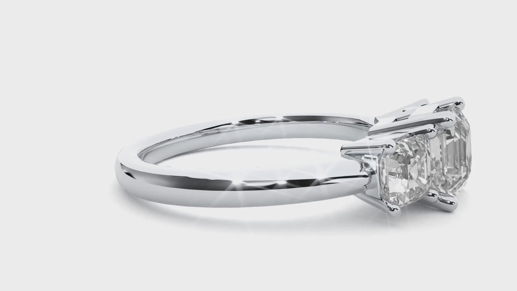 Valery Lab Grown Three-Stone Diamond Ring – Graceful & Sustainable